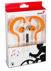 Genius HS-M270 Ruggedness and Sweat Resistant In-Ear Headset with Mic, Orange